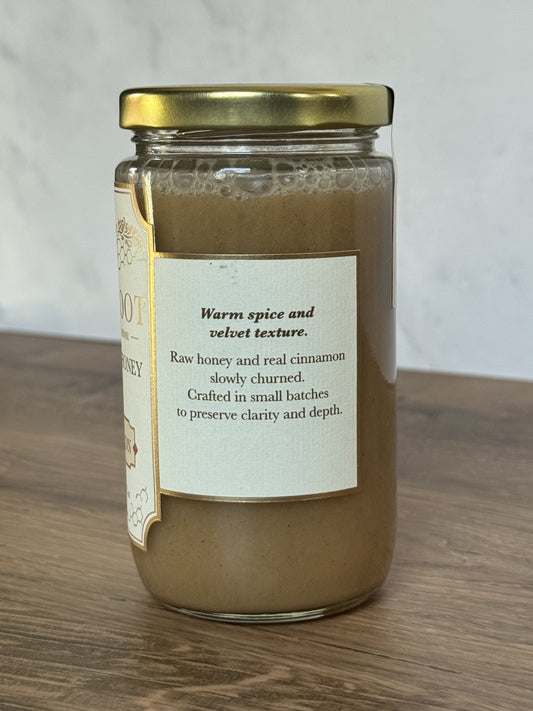 Description on Jar of Wildroot Cinnamon Creamed Honey