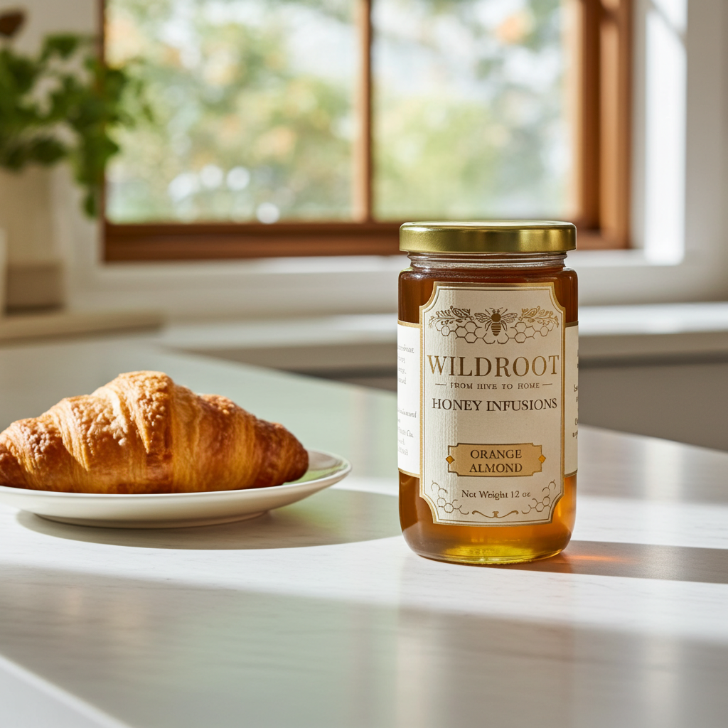 Wildroot Honey - Orange Almond Infused Raw Honey | 12oz