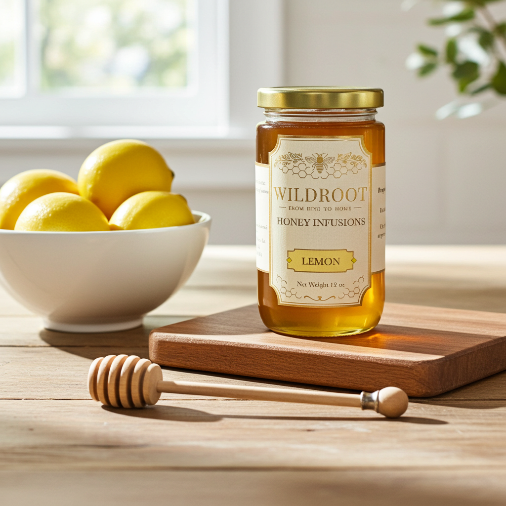 Wildroot Honey - Lemon Infused Raw Honey | 12oz