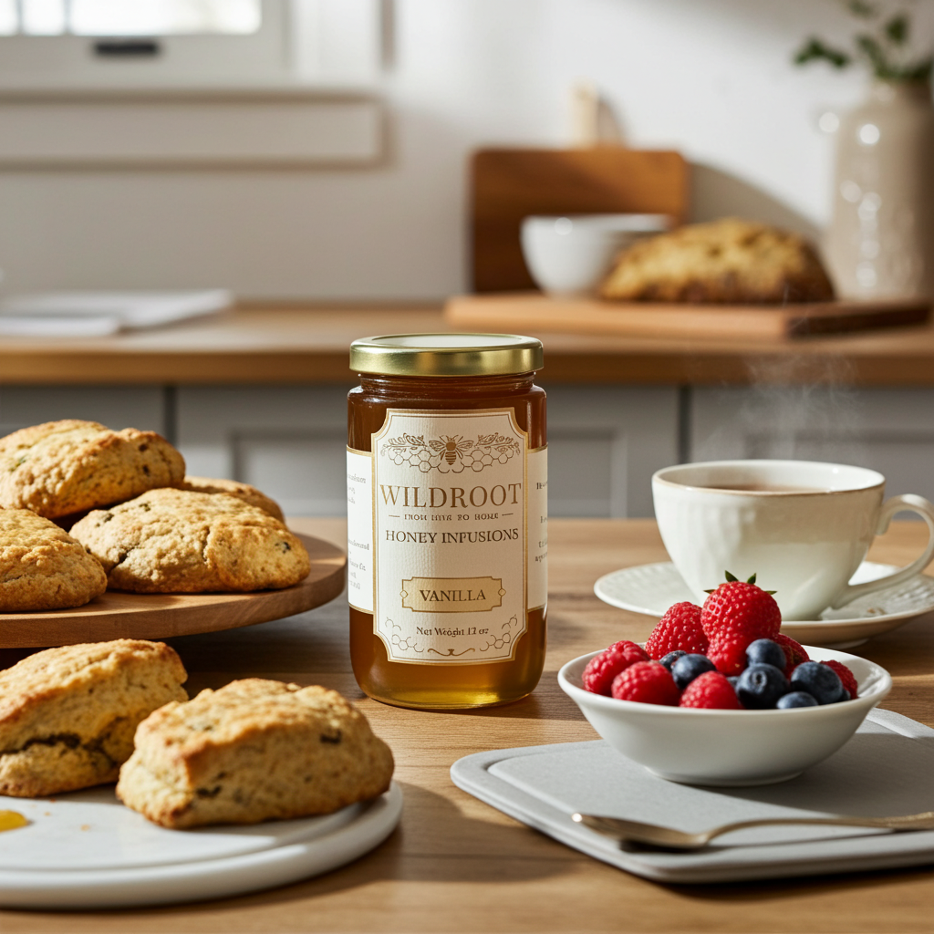 Wildroot Honey - Vanilla Infused Raw Honey | 12oz