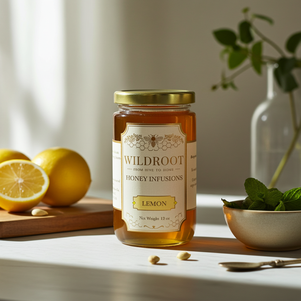 Wildroot Honey - Lemon Infused Raw Honey | 12oz