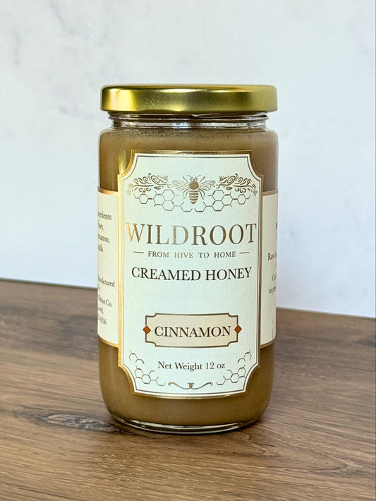 Jar of Wildroot Cinnamon Creamed Honey