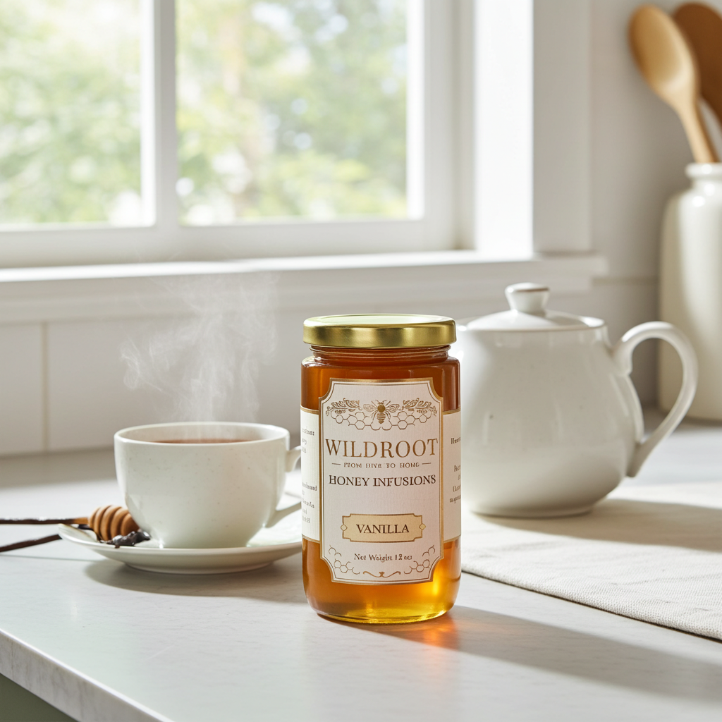Wildroot Honey - Vanilla Infused Raw Honey | 12oz