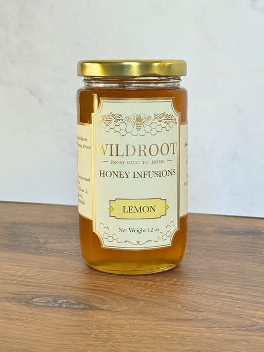 Jar of Wildroot Lemon Infused Honey