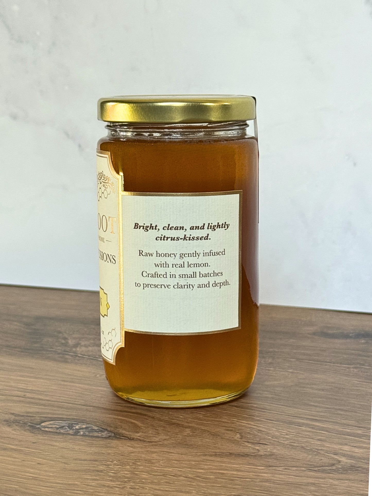 Description on jar of Wildroot Lemon Infused Honey