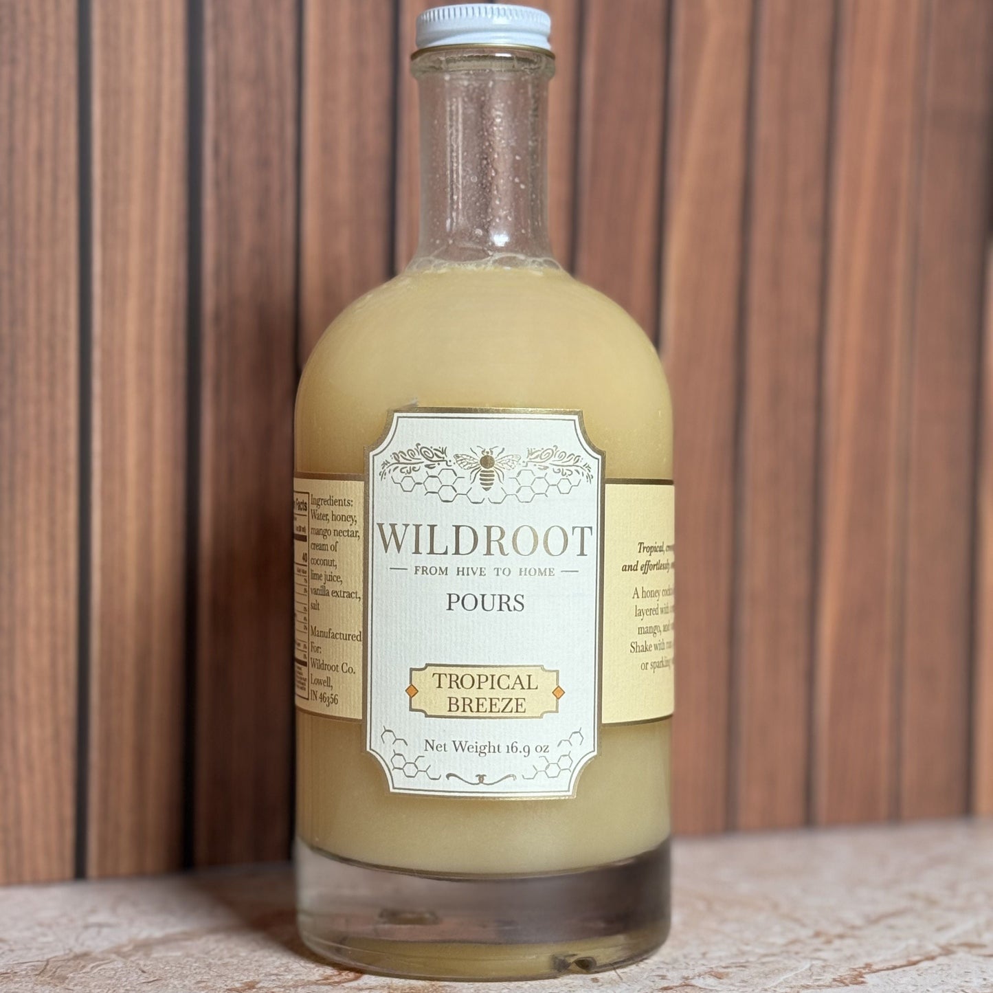 Wildroot Pours - Tropical Breeze | Honey-Based Cocktail Syrup | 16.9oz