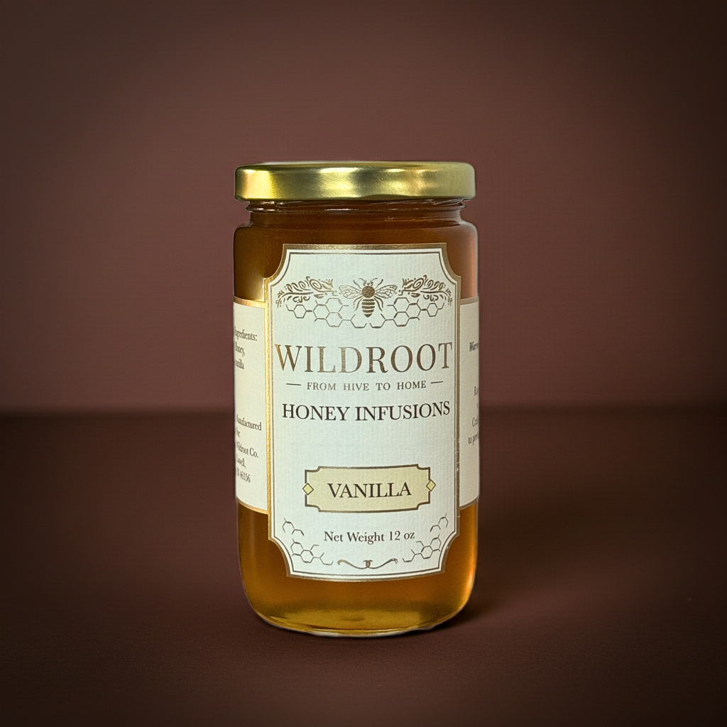 Wildroot Honey - Vanilla Infused Raw Honey | 12oz
